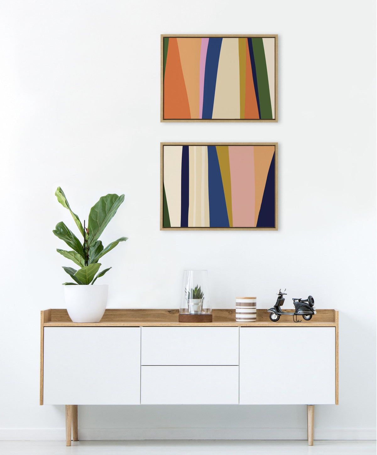 Sylvie Boho Max 1 and 2 Framed Canvas Set of 2 by The Creative Bunch Studio