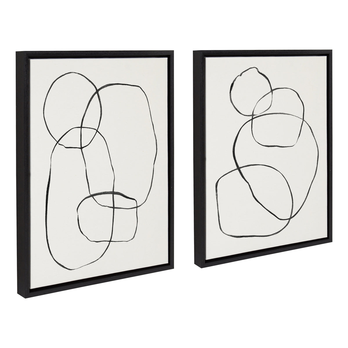 Sylvie Going in Circles Framed Textured Canvas Set of 2 by Teju Reval of SnazzyHues