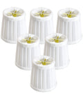 Home Concept Set of 6 Down White Pleated Clip-on Candelabra Lamp Shade - 4"W x 4" Slant Height