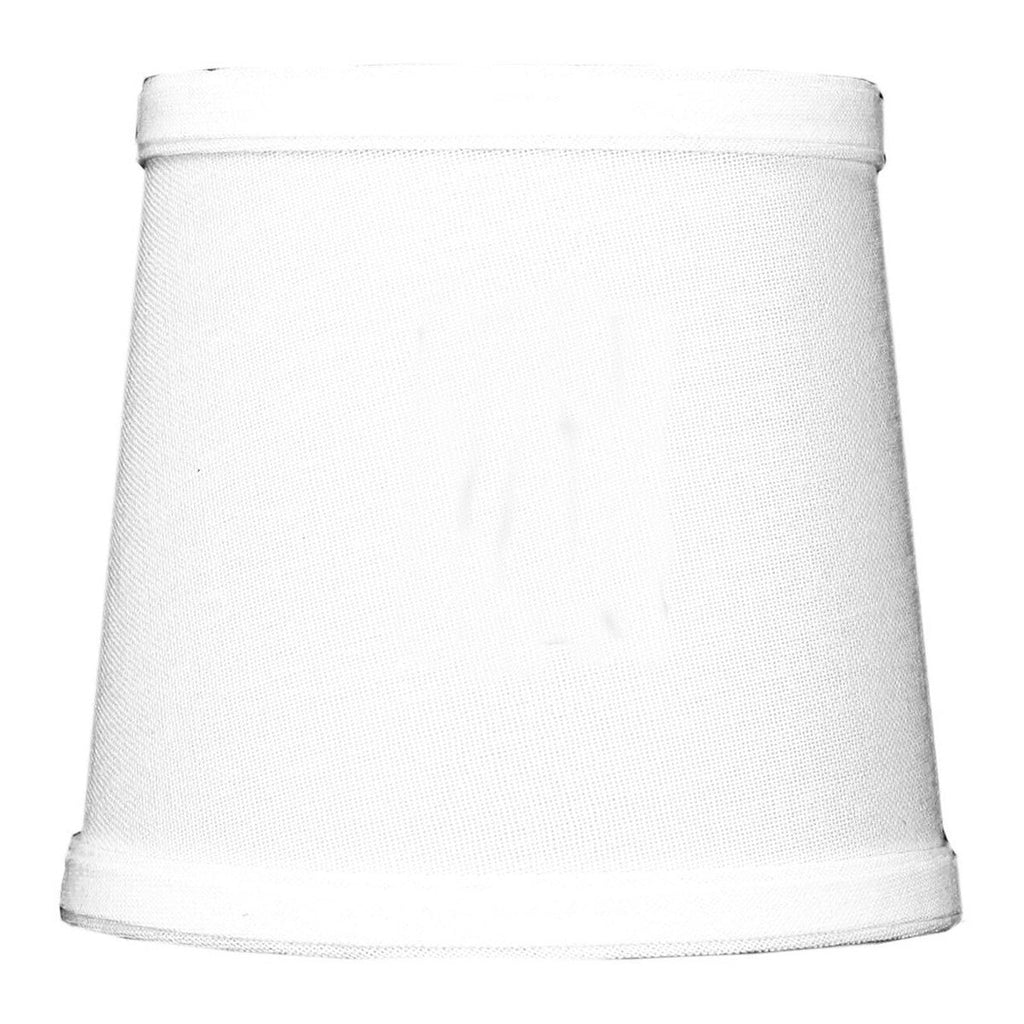 Home Concept Set of 6 White Linen Drum Chandelier Clip-On Lamp Shade - 6"W x 5" Slant Height