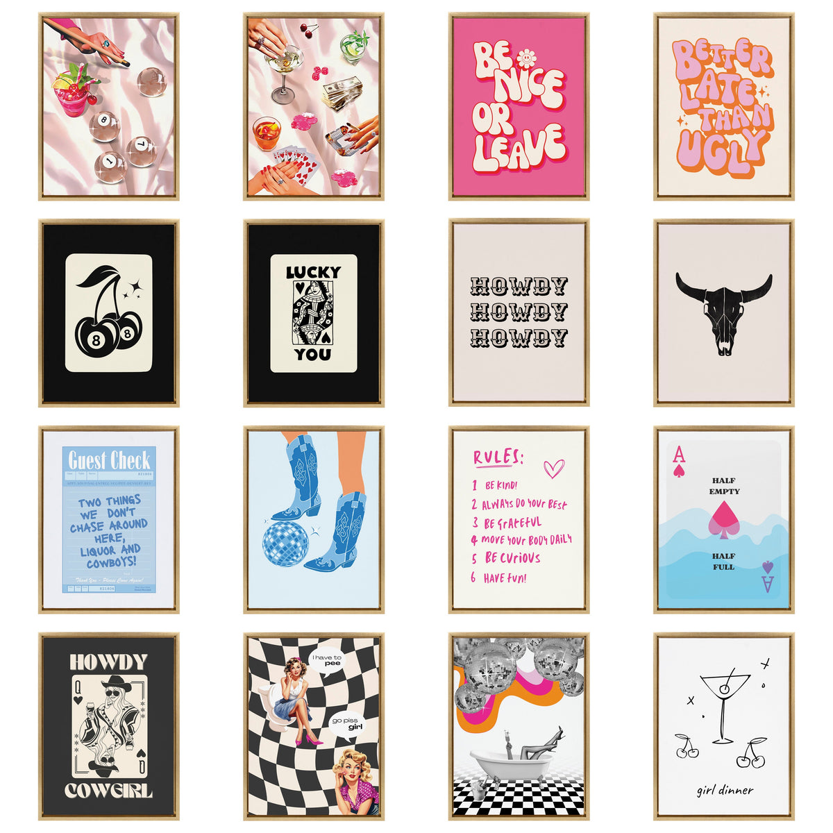 Sylvie Game Night Poker Framed Canvas by Honey Island Studio