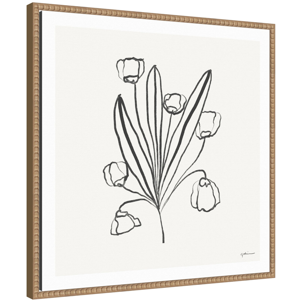 Floral Bouquet by Gabrielly Guedes Framed Canvas Wall Art Print