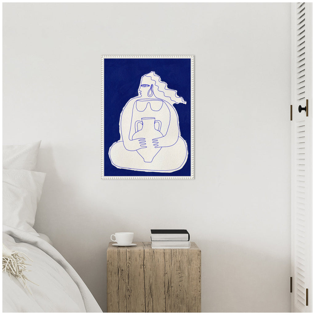 Sylvie Solitude 2 Framed Canvas by Shatha Al Dafai