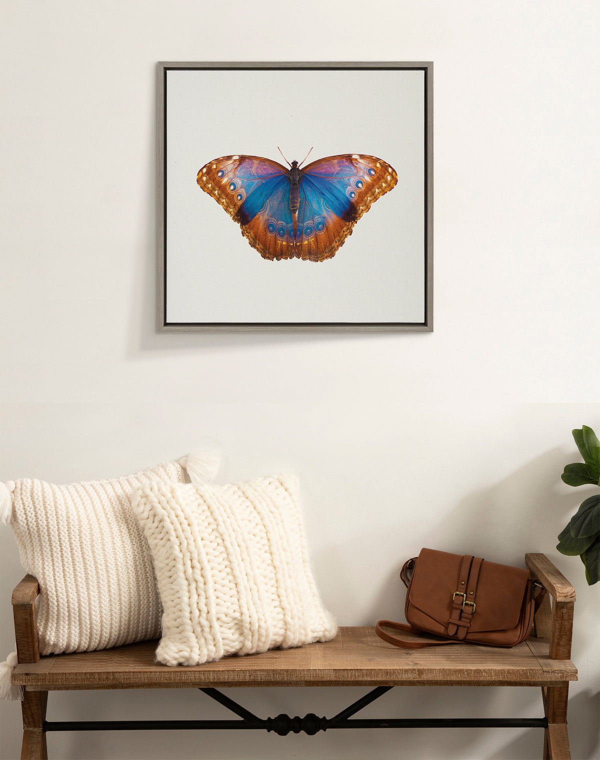 Sylvie Coppertop Butterfly Framed Canvas by Robert Cadloff of Bomobob