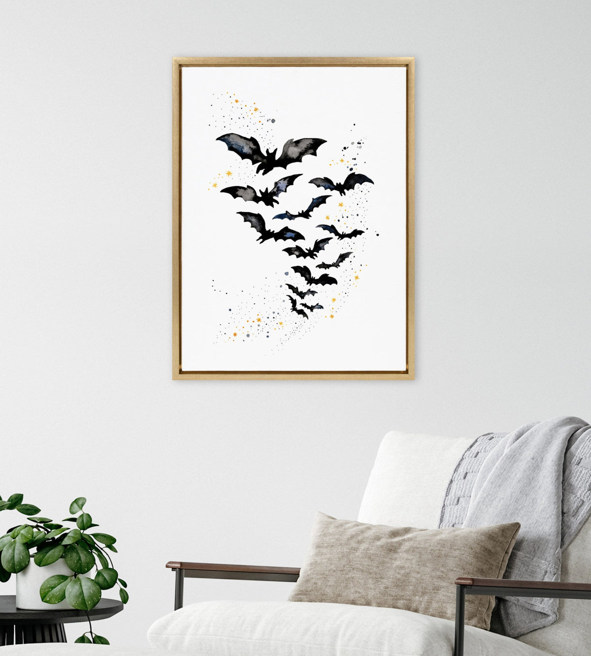 Sylvie Goth Bats Framed Canvas by Viola Kreczmer