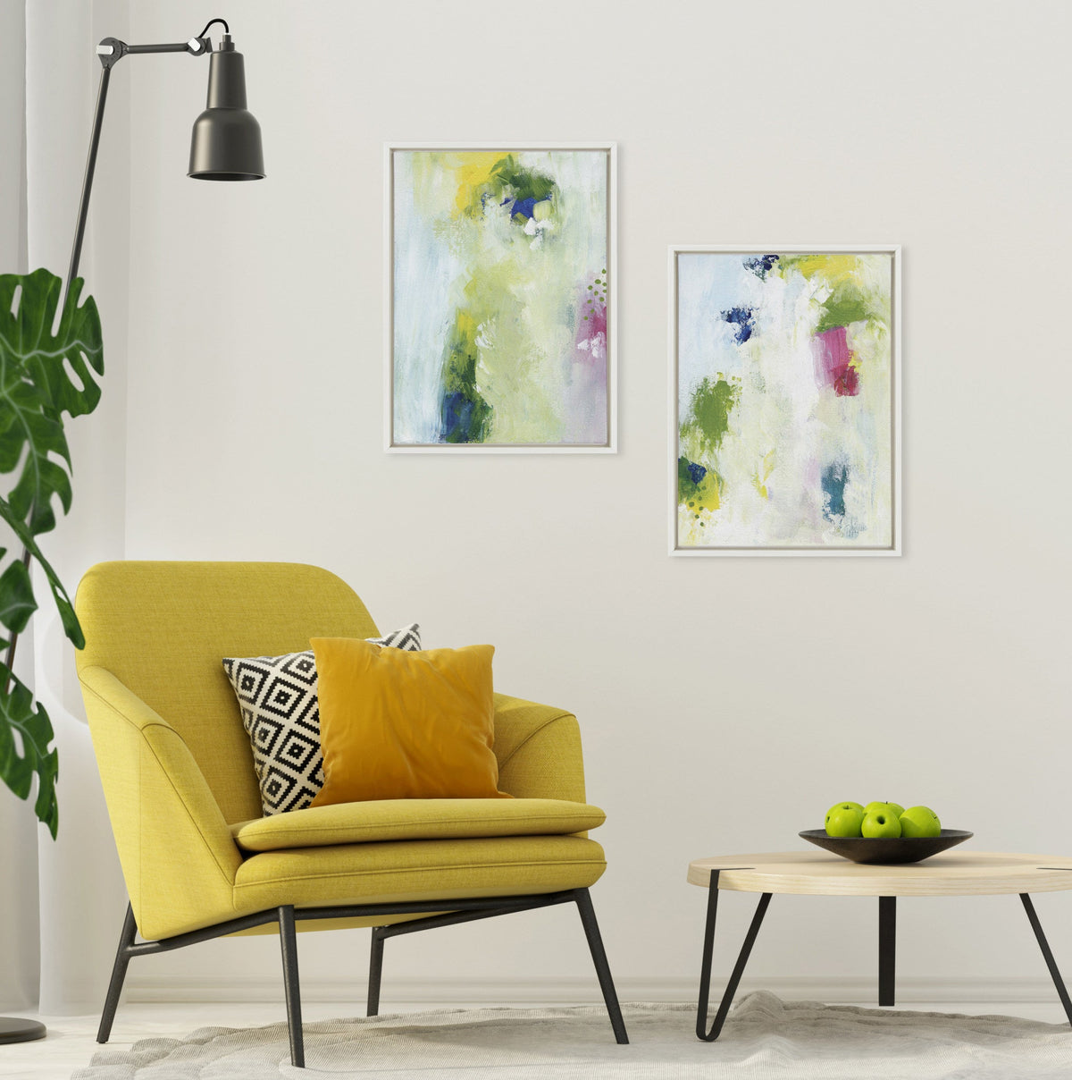 Sylvie Dreamy Maple Forest I and II Framed Canvas Art Set of 2 by Nikita Jariwala