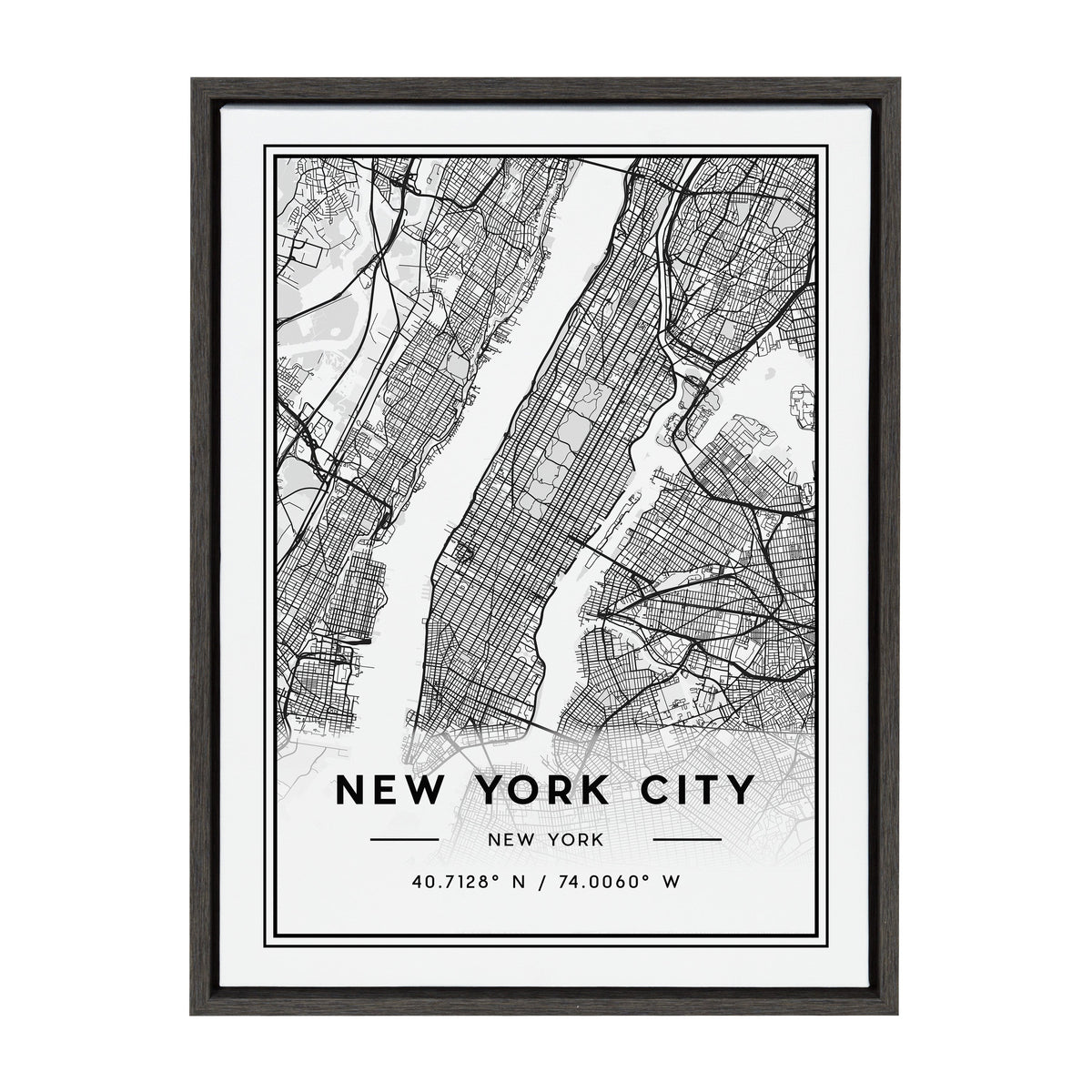 Sylvie New York City Map Framed Canvas by Jake Goossen