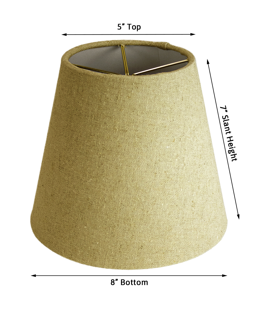 Home Concept Empire Sand Linen Edison Clip Lamp Shade - 5" Top x 8" Bottom x 7" Slant Height