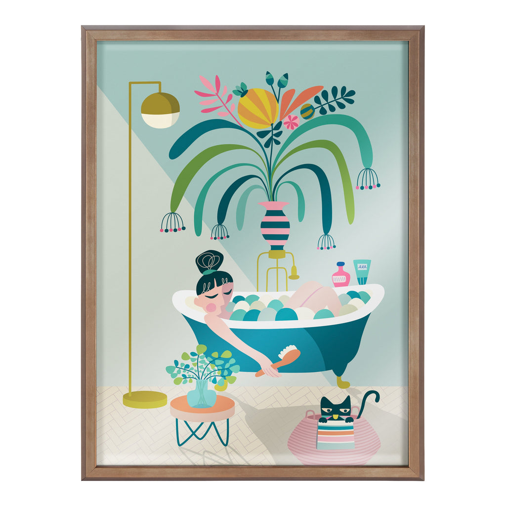 Blake Time to Relax Framed Printed Glass by Rachel Lee of My Dream Wall