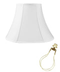 Home Concept Clip-On Fitter White Shantung Bell Lamp Shade - 6" Top x 12" Bottom x 9.5" Slant Height