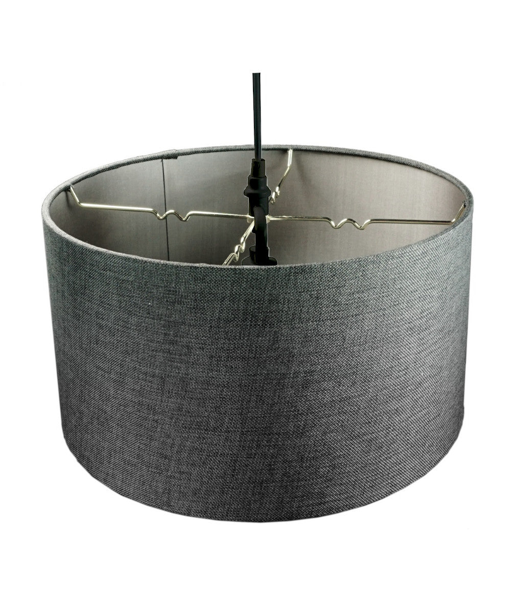 Home Concept 2-Light Plug-In Swag Pendant Light Granite Gray with Diffuser Black Cord - 18"W