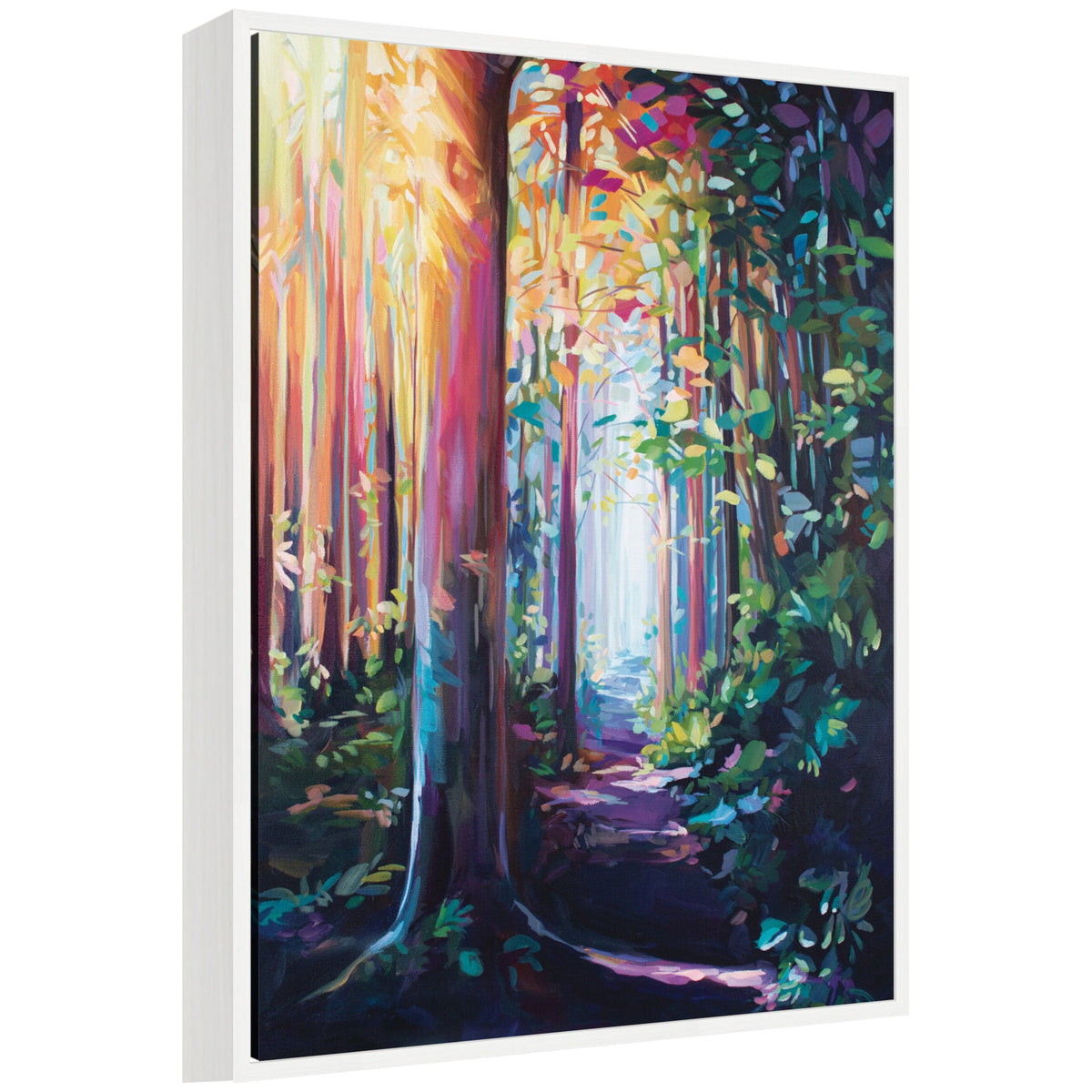 Sylvie Forest Path 2 Framed Canvas by Rachel Christopoulos