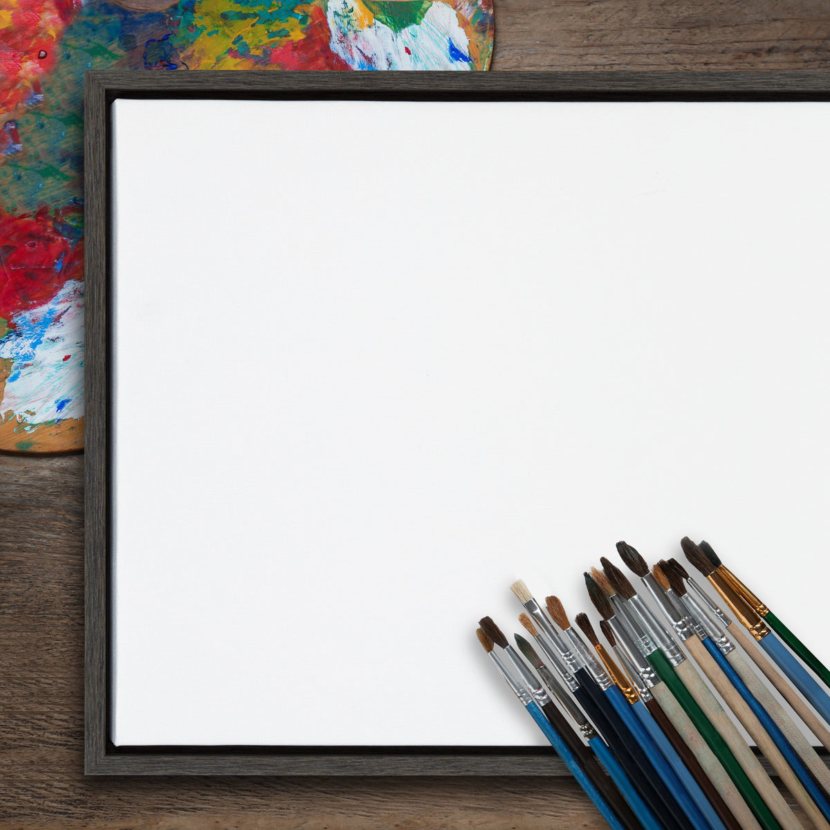 Sylvie Blank Framed Canvas 18x40
