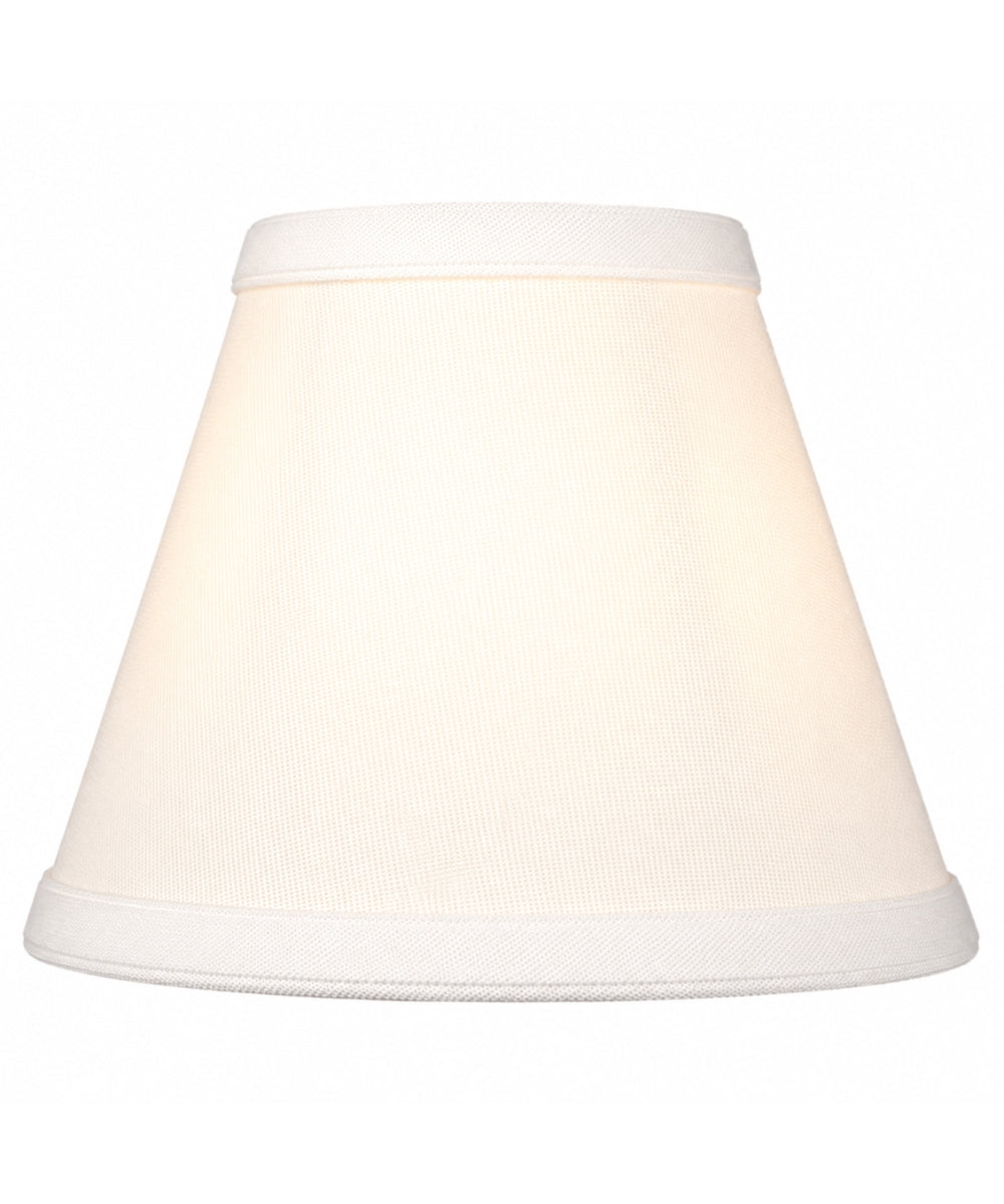 Home Concept Set of 6 Chandelier White Linen Clip-On Lamp Shade - 6"W x 5" Slant Height