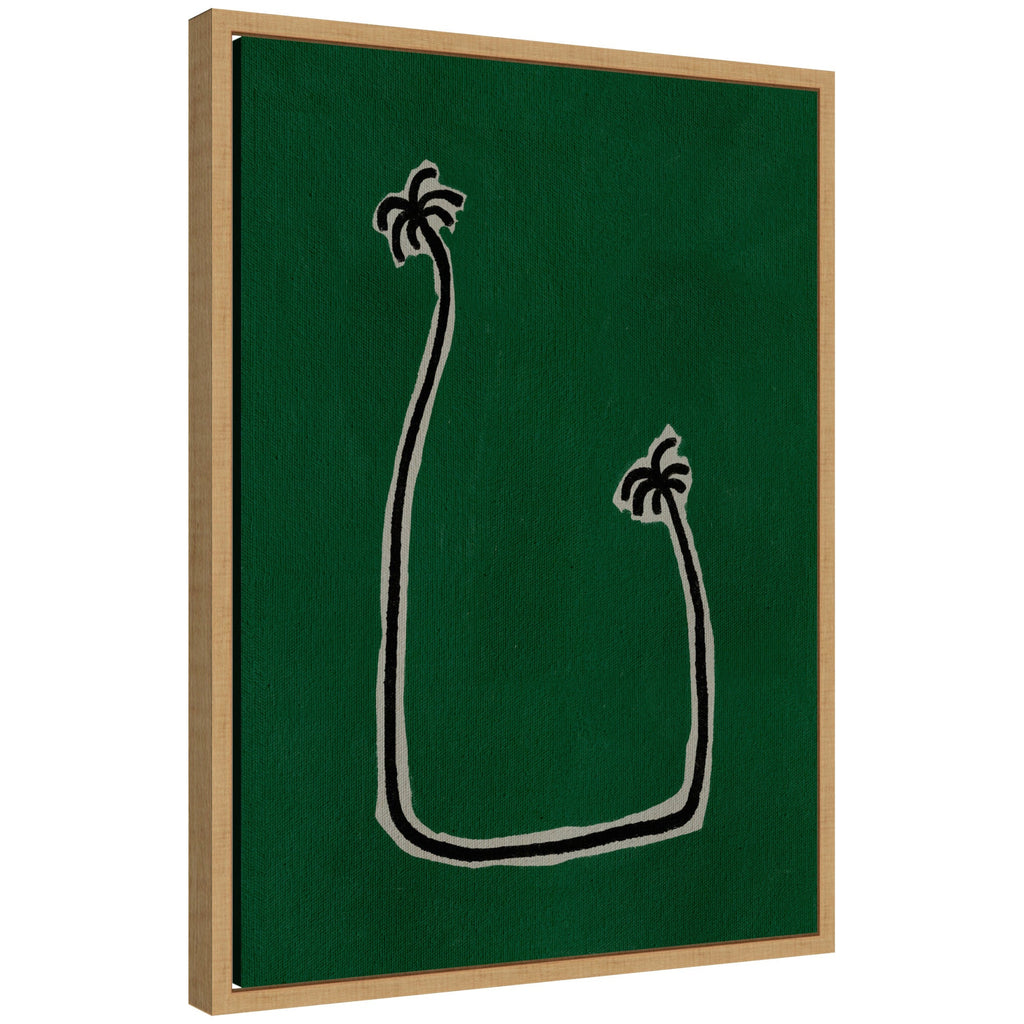 Sylvie Soul Bound Green Framed Canvas by Shatha Al Dafai