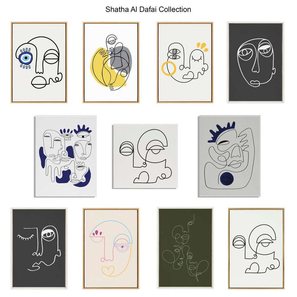 Sylvie Still Here Framed Canvas by Shatha Al Dafai