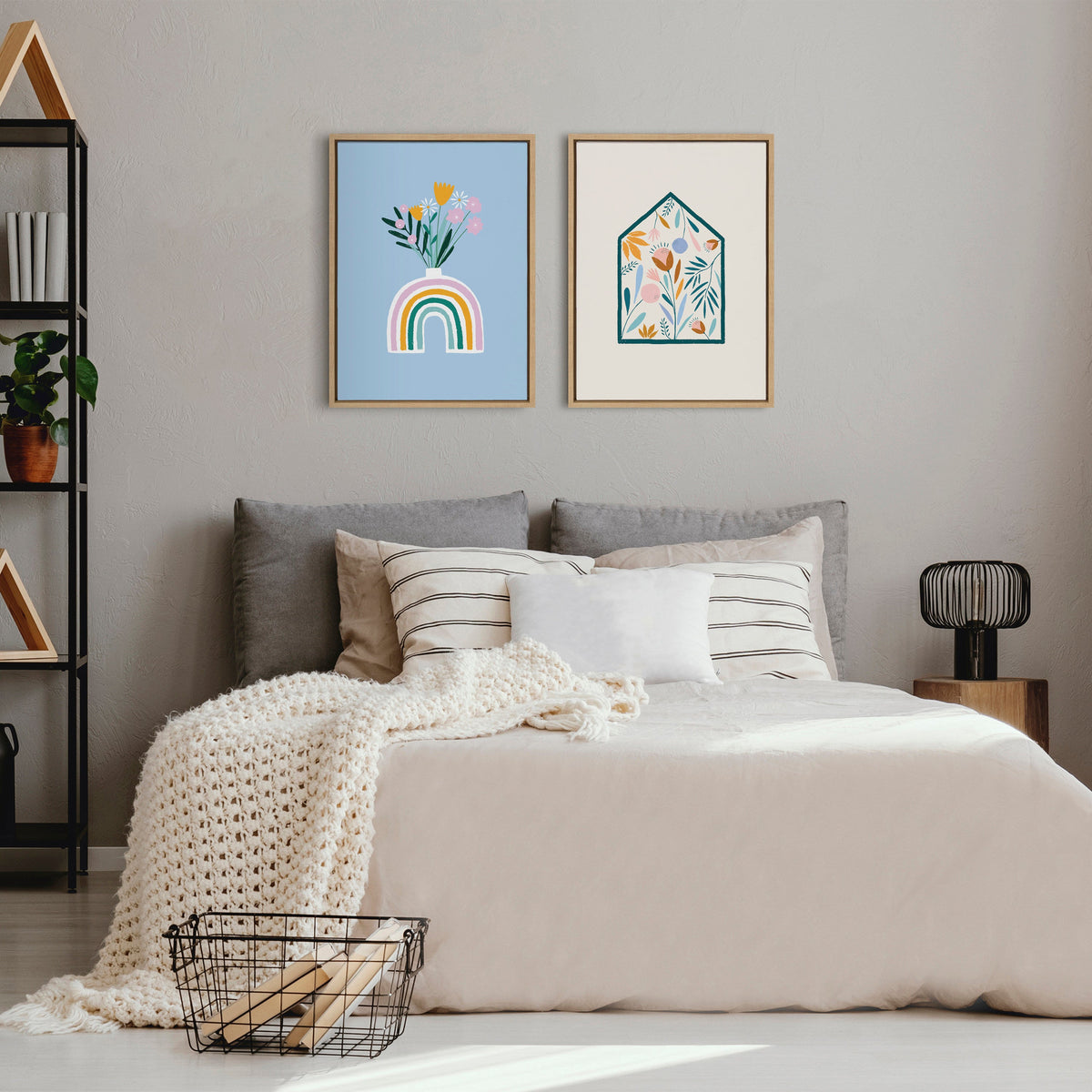 Sylvie Happy Flowers Framed Canvas by Duchess Plum