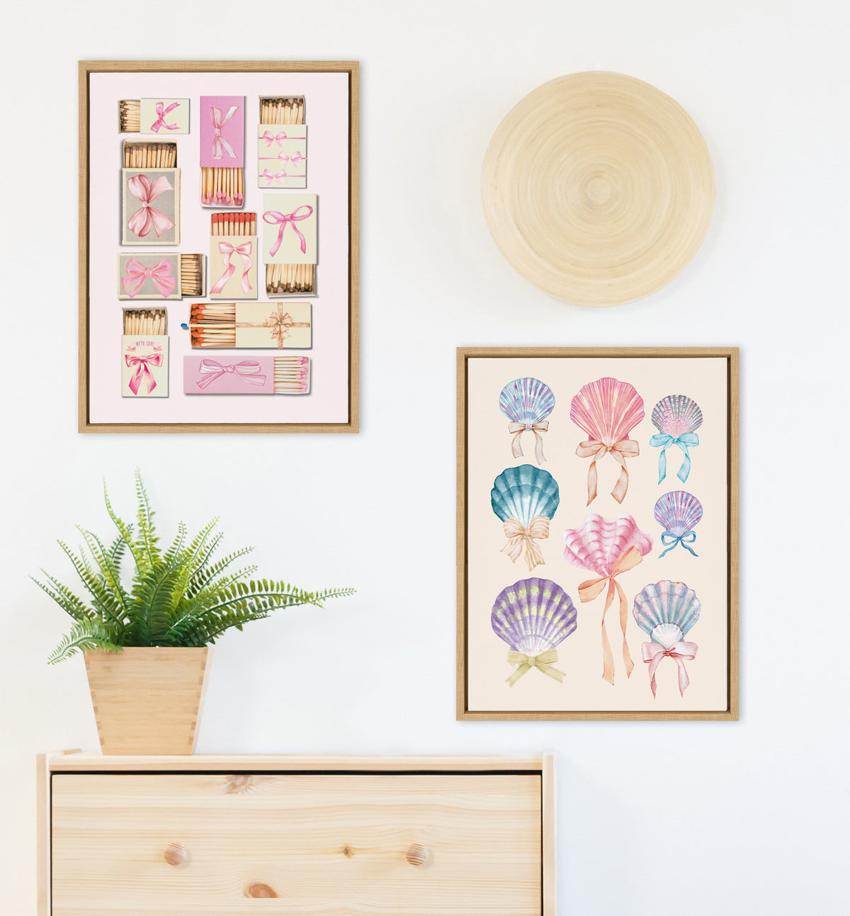 Sylvie Retro Matchboxes Bows Framed Canvas by Honey Island Studio