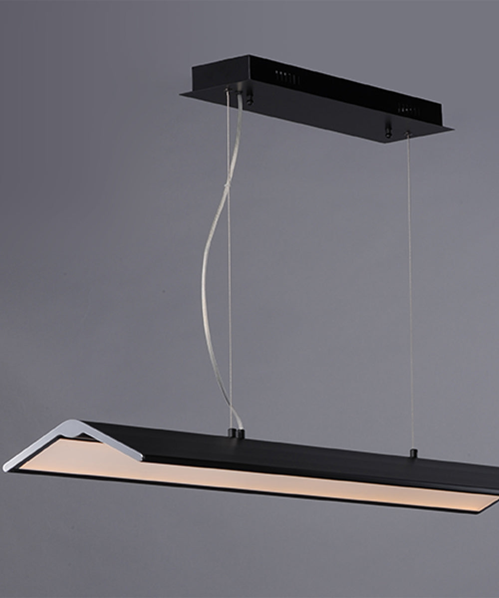 ET2 Glider 46"L 1-Light LED Island Light Black and Polished Chrome Finish