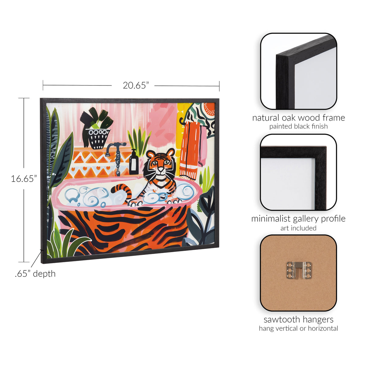 Gallery Bold Maximalist Tiger in Bubble Bath Print by The Creative Bunch Studio
