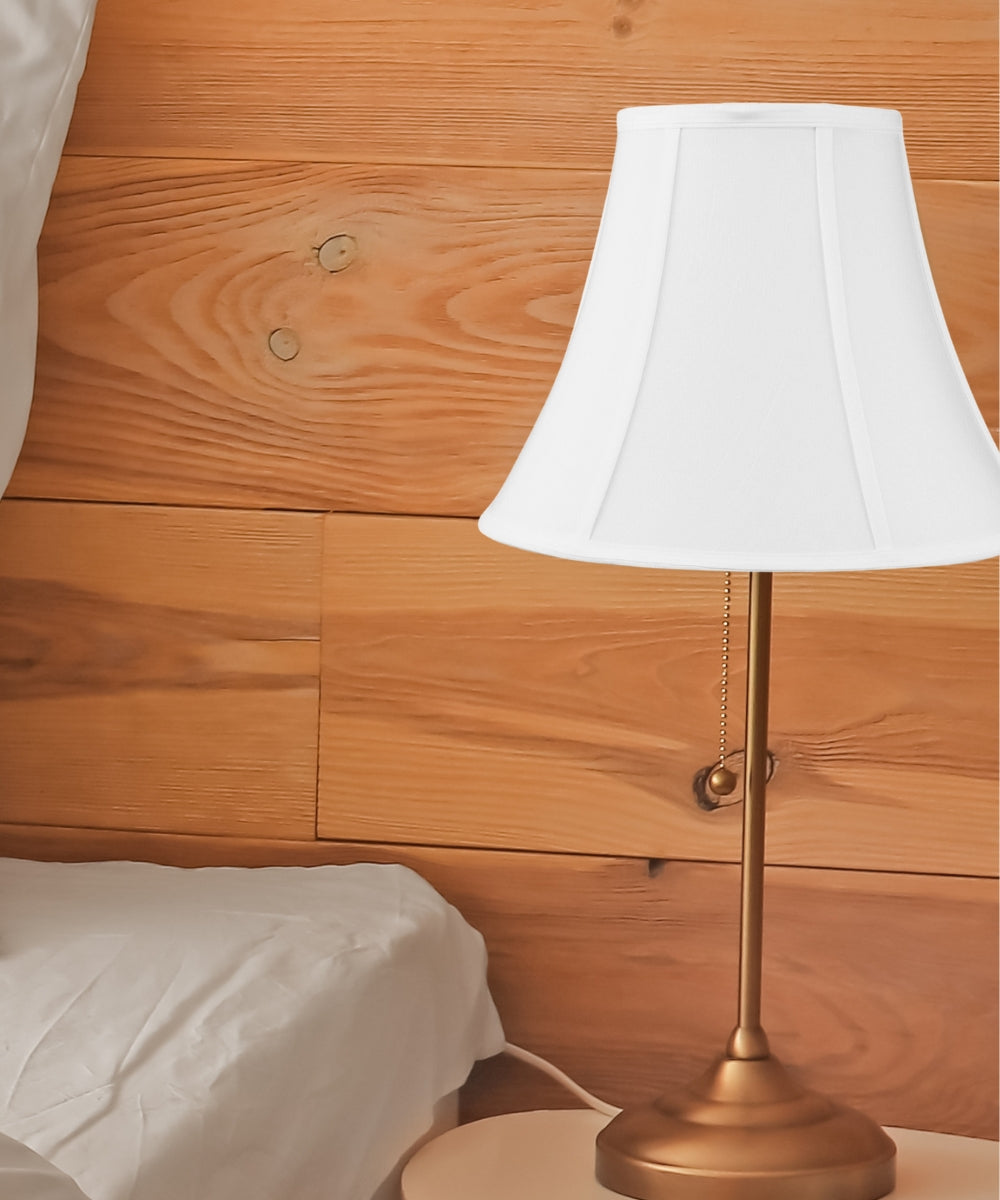 Home Concept White Bell Shantung Lamp Shade - 14"W x 11" Slant Height, Spider Fitter