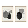 Sylvie 863 Abstract Rocks and 864 On The Rocks Framed Canvas Set by Teju Reval of SnazzyHues
