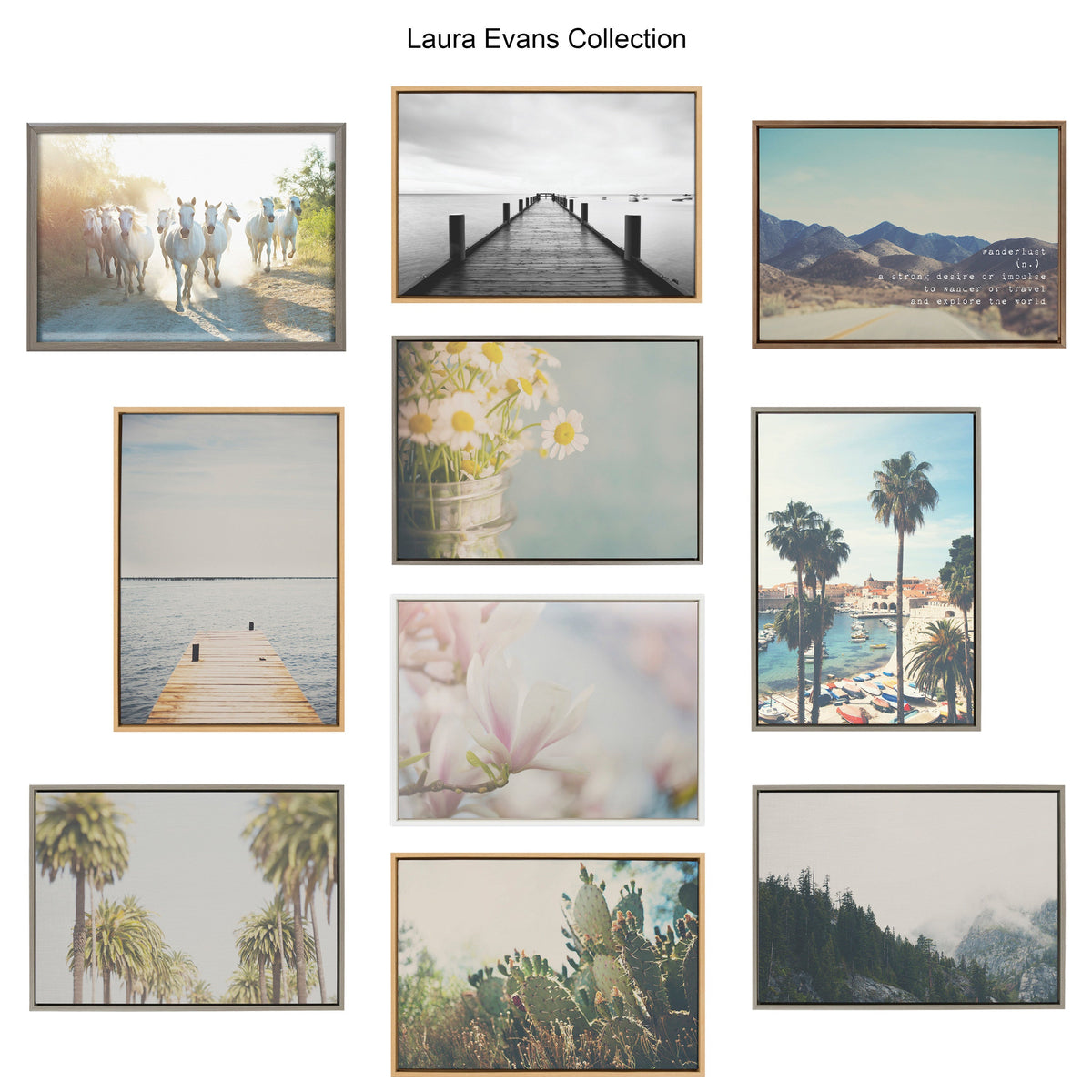 A Trio Of Palm Trees Floating Acrylic Art by Laura Evans