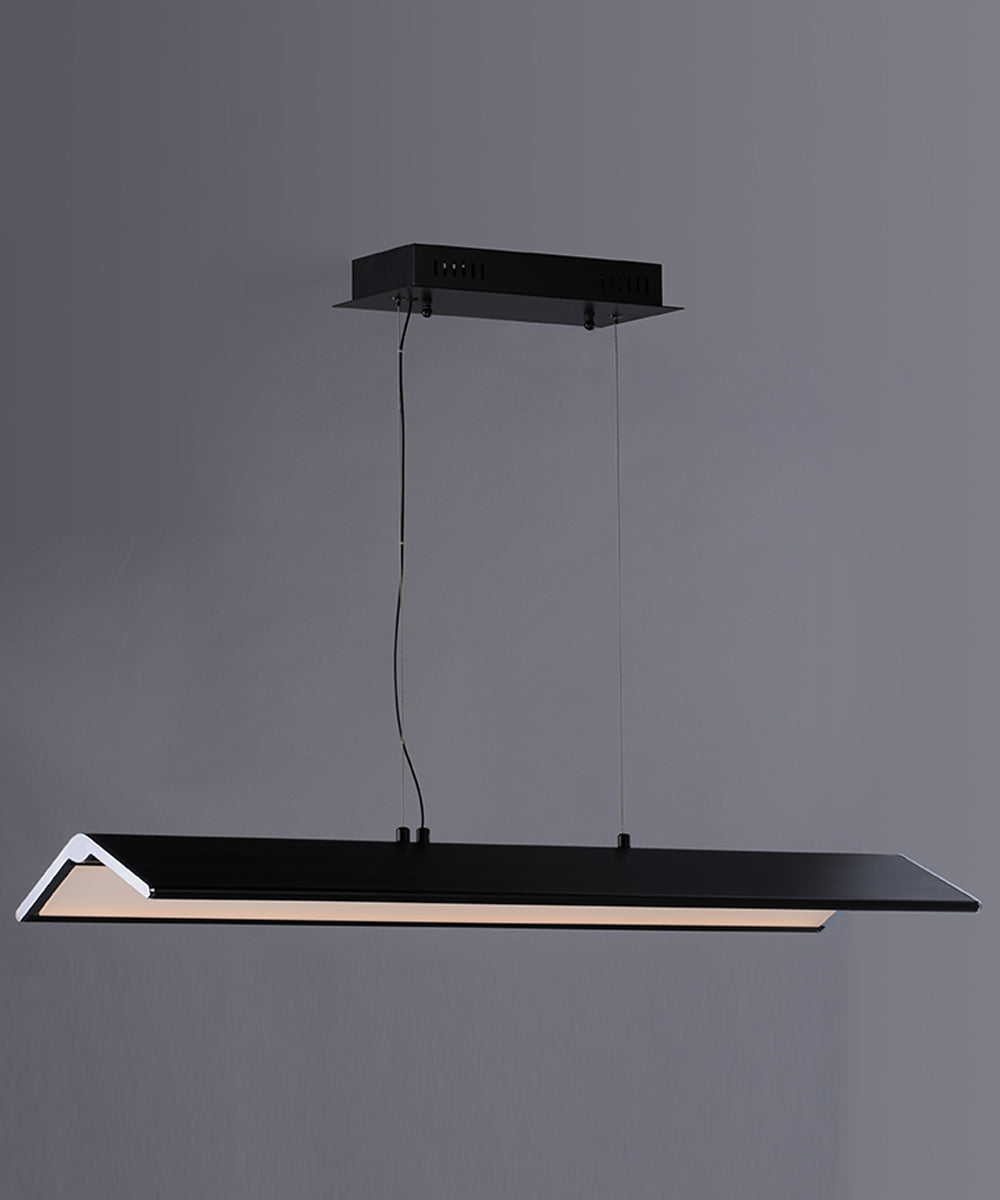 ET2 Glider 36"L 1-Light LED Island Light Black and Polished Chrome Finish
