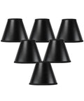 Home Concept Set of 6 Black Parchment Gold-Lined Chandelier Candle Clip Lamp Shade - 6"W x 5"H