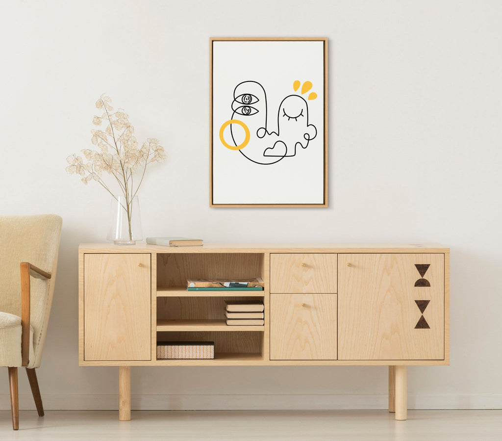 Sylvie Still Here Framed Canvas by Shatha Al Dafai