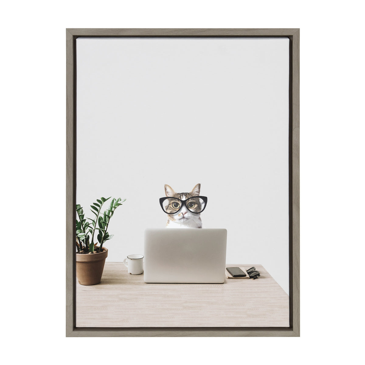 Sylvie I’m Cathy, I work in Accounting Framed Canvas by The Creative Bunch Studio