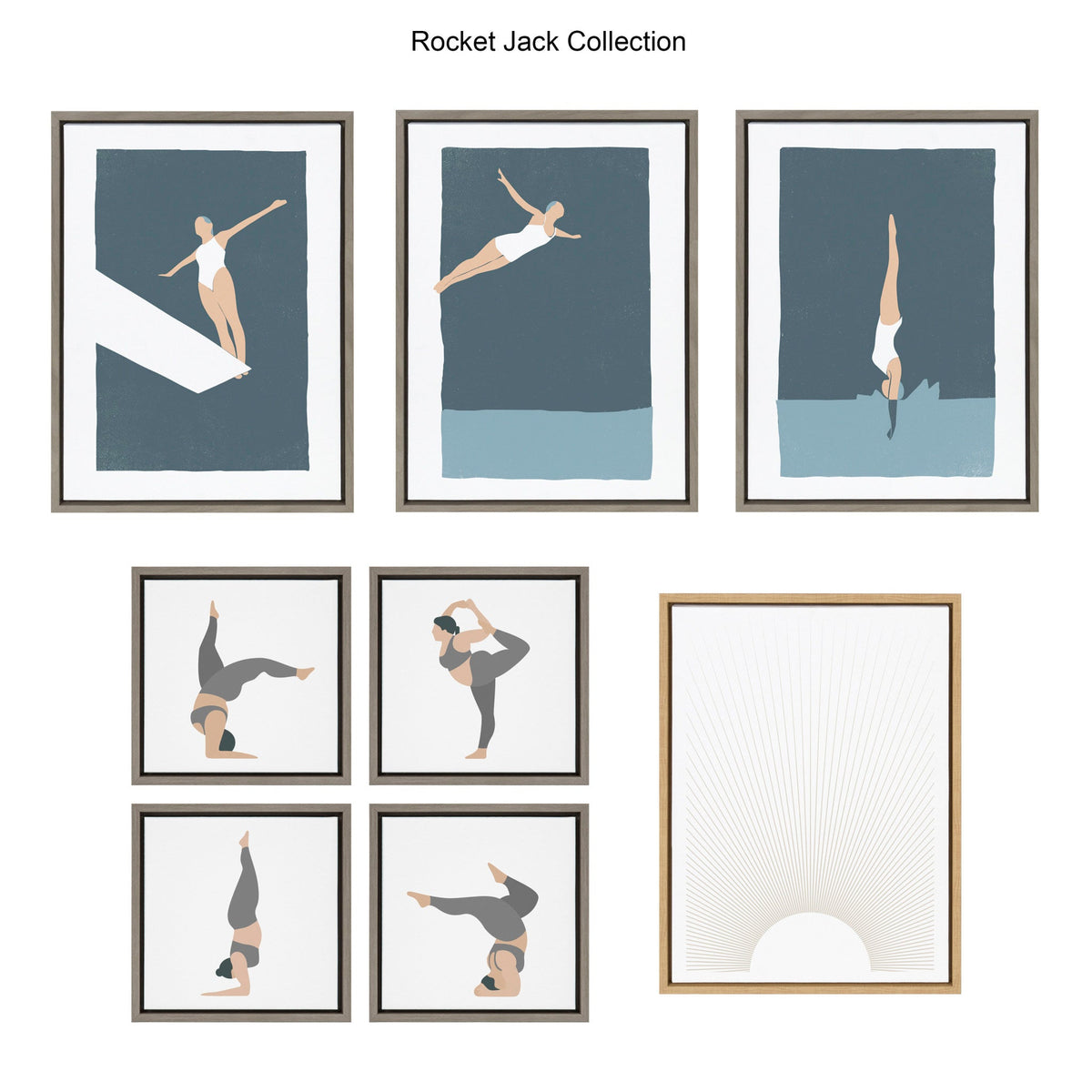 Sylvie Splash Framed Canvas by Rocket Jack