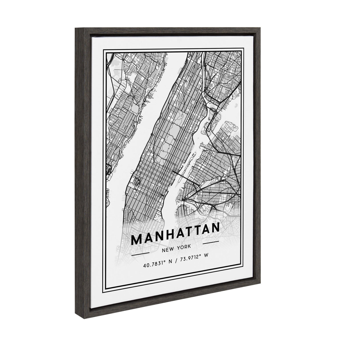 Sylvie Manhattan Modern Map Framed Canvas by Jake Goossen