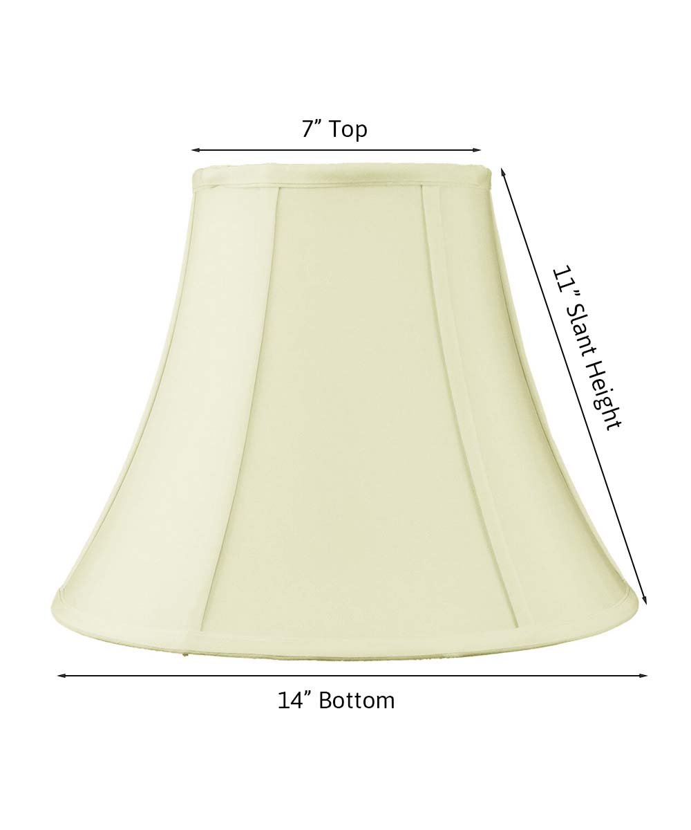 Home Concept Eggshell Shantung Bell Lamp Shade - 14"W x 11" Slant Height
