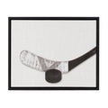 Sylvie Horizontal Hockey Stick And Puck Portrait Framed Canvas, Black 18x24