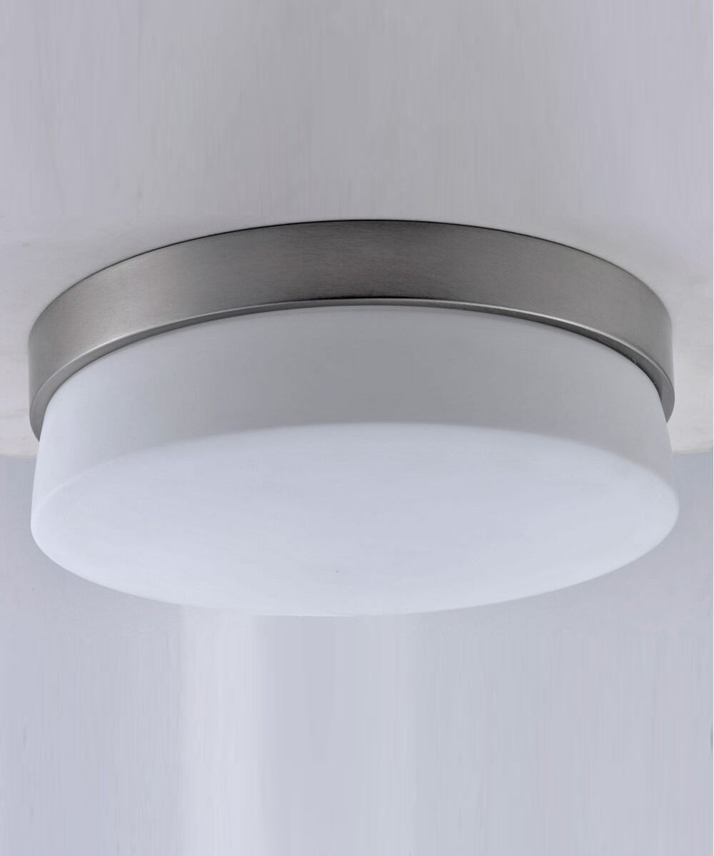Maxim Flux 11"W 1-Light LED Flush Mount Light Fixture Satin Silver Finish