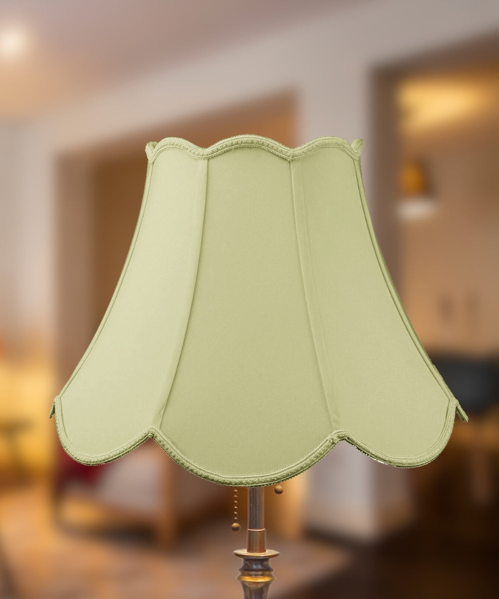 Home Concept Scalloped Bell Lamp Shade Eggshell - 18"W x 13" Slant Height, Spider Fitter