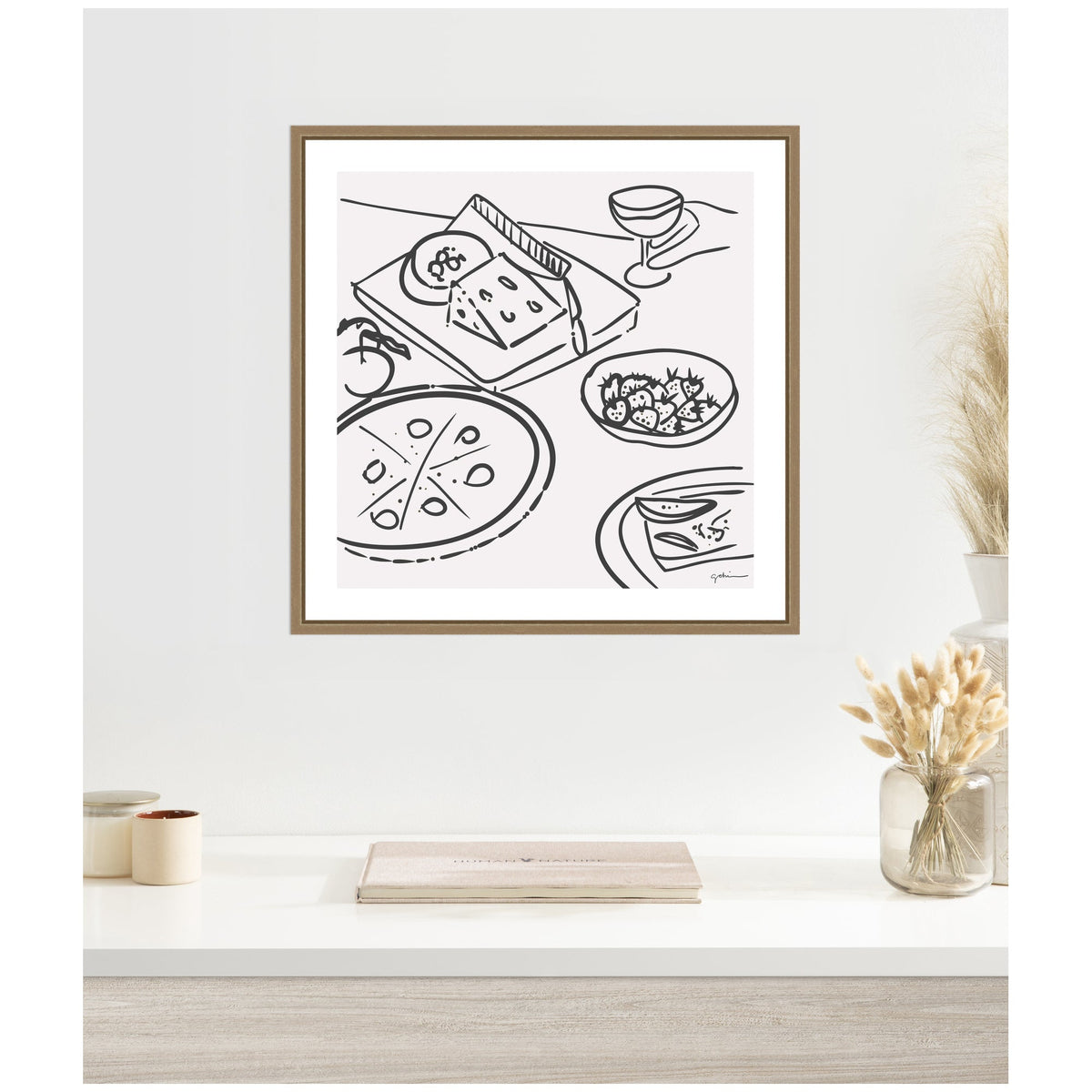 Dinner Club by Gabrielly Guedes Framed Canvas Wall Art Print