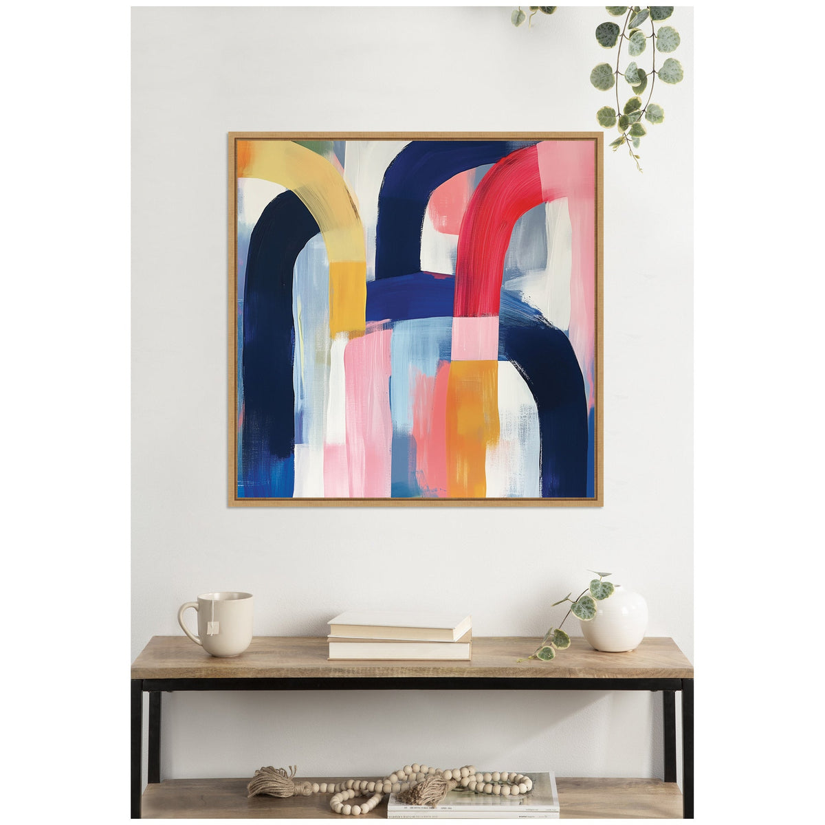 Joyful Abstract by The Creative Bunch Studio Framed Canvas Wall Art Print
