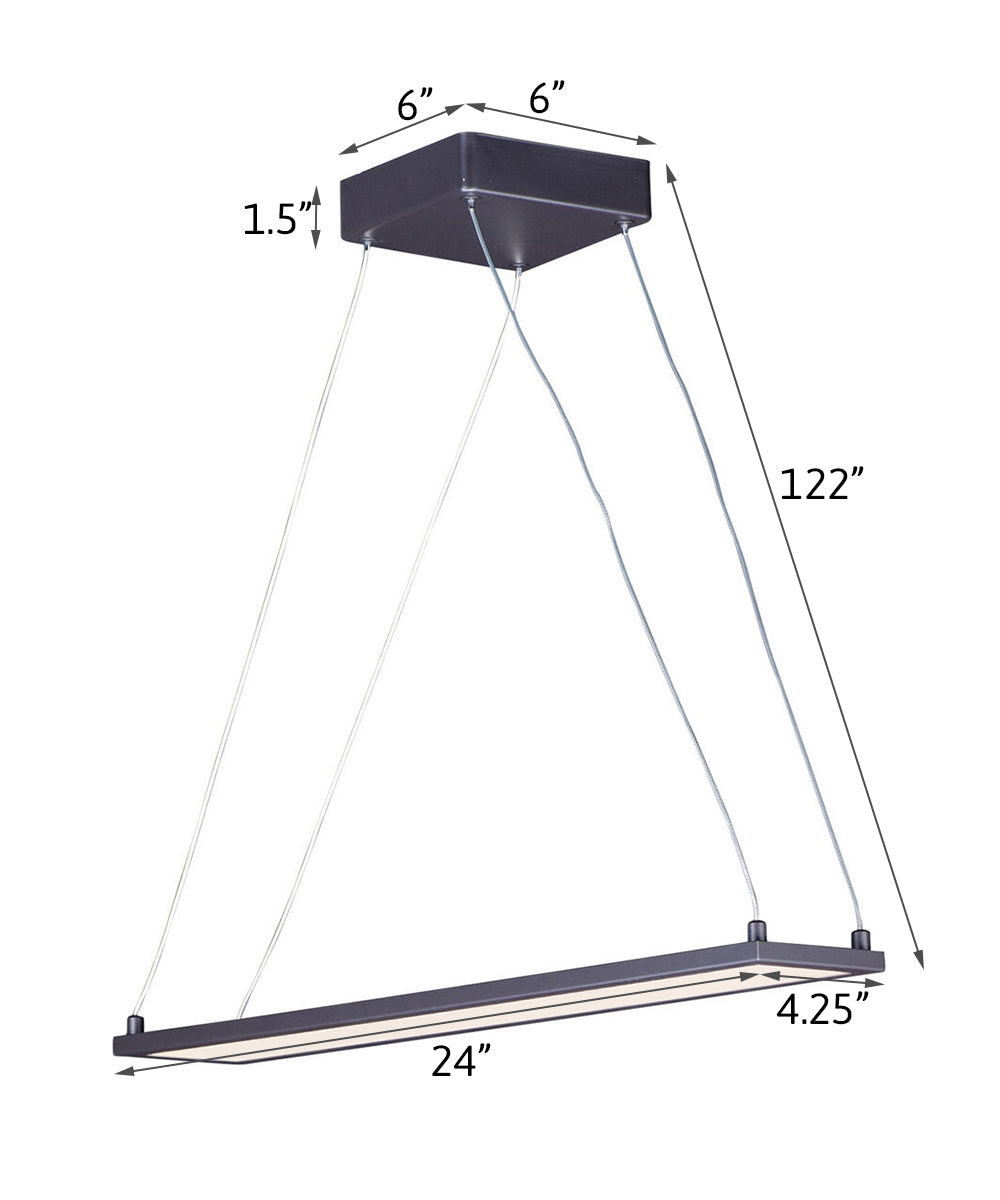 Maxim Wafer 24"L 1-Light LED Island Light Fixture Bronze Finish