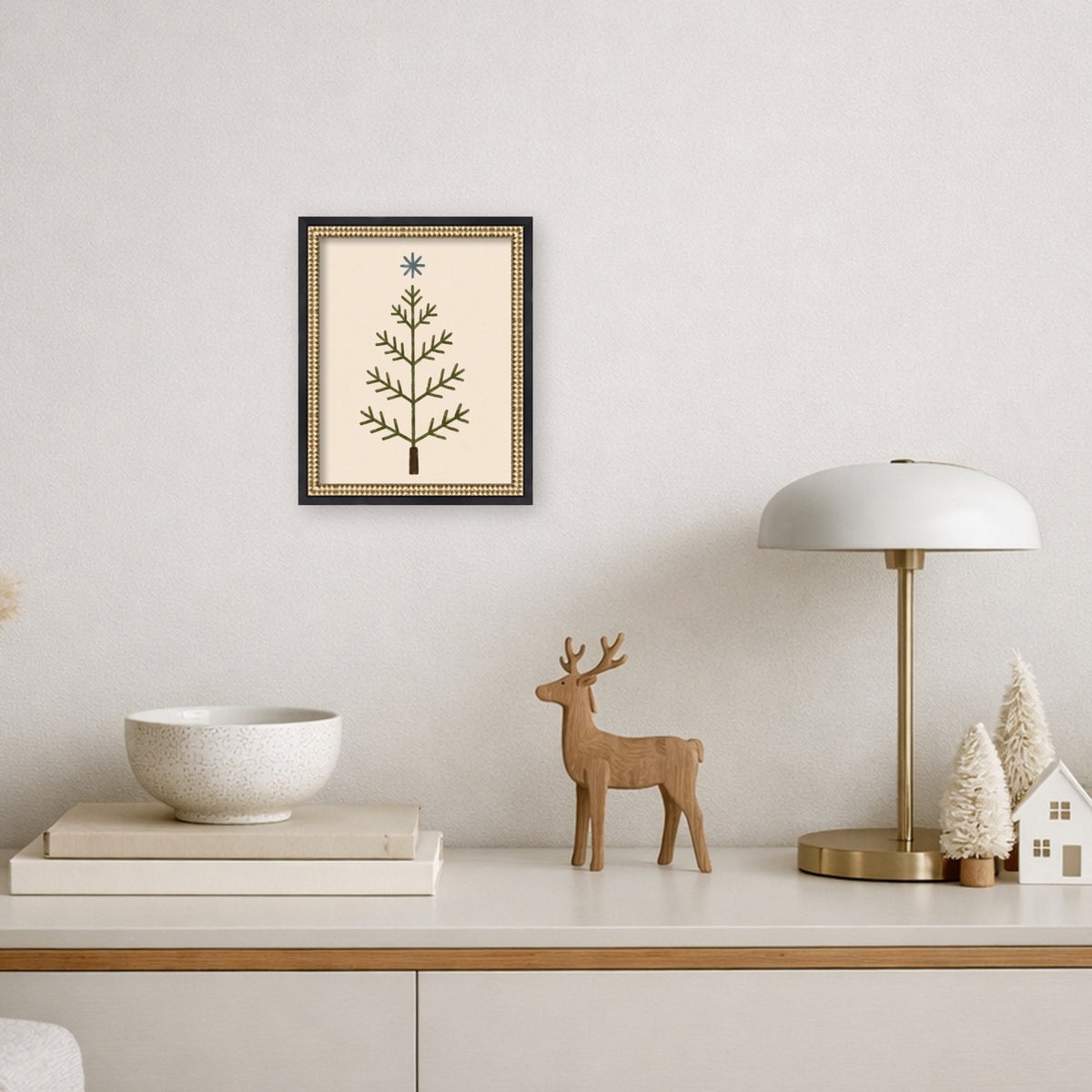 Scandinavian Tree by Laura Moss Framed Mounted Canvas Wall Art Print