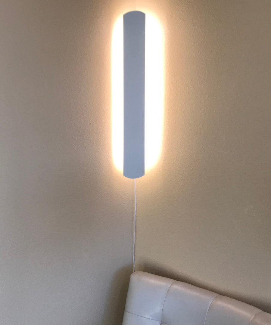 Home Concept Hover Plank Solid Wood Plug-In Corner/Wall Accent Light, Almond Finish, 3"W