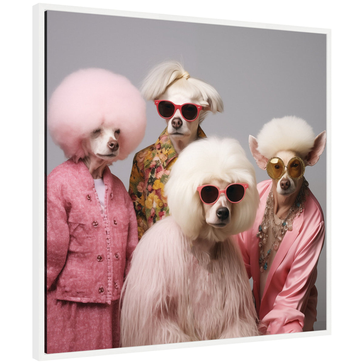 Sylvie Golden Lady Dogs Framed Canvas by The Creative Bunch Studio