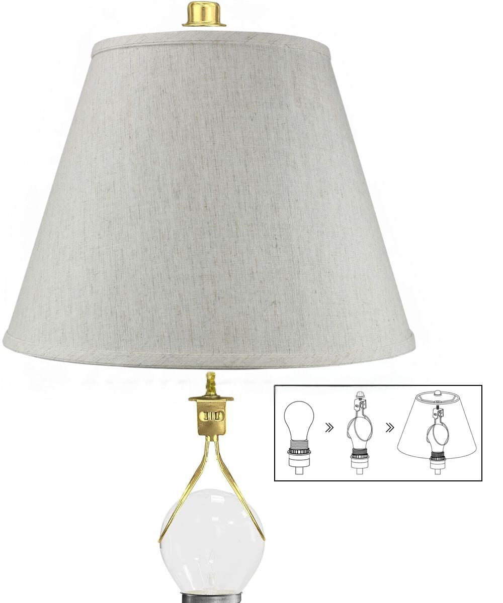 Home Concept Clip-On Fitter Textured Oatmeal Empire Hardback Lamp Shade - 9" Top x 16" Bottom x 12" Slant Height