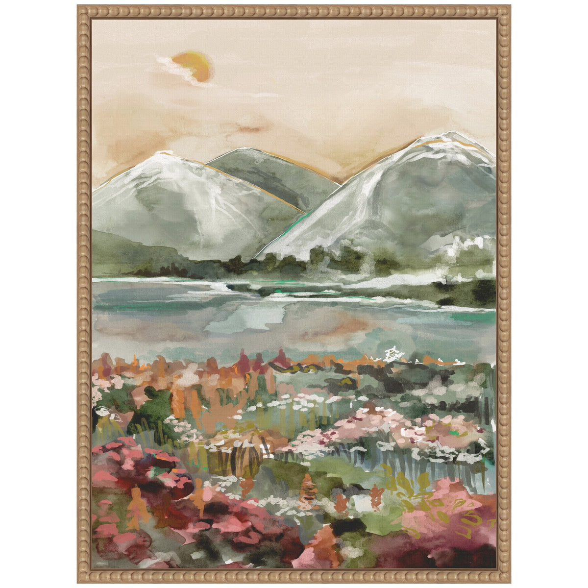 Sylvie Neutral Landscape 03 Framed Canvas by Annie Quigley