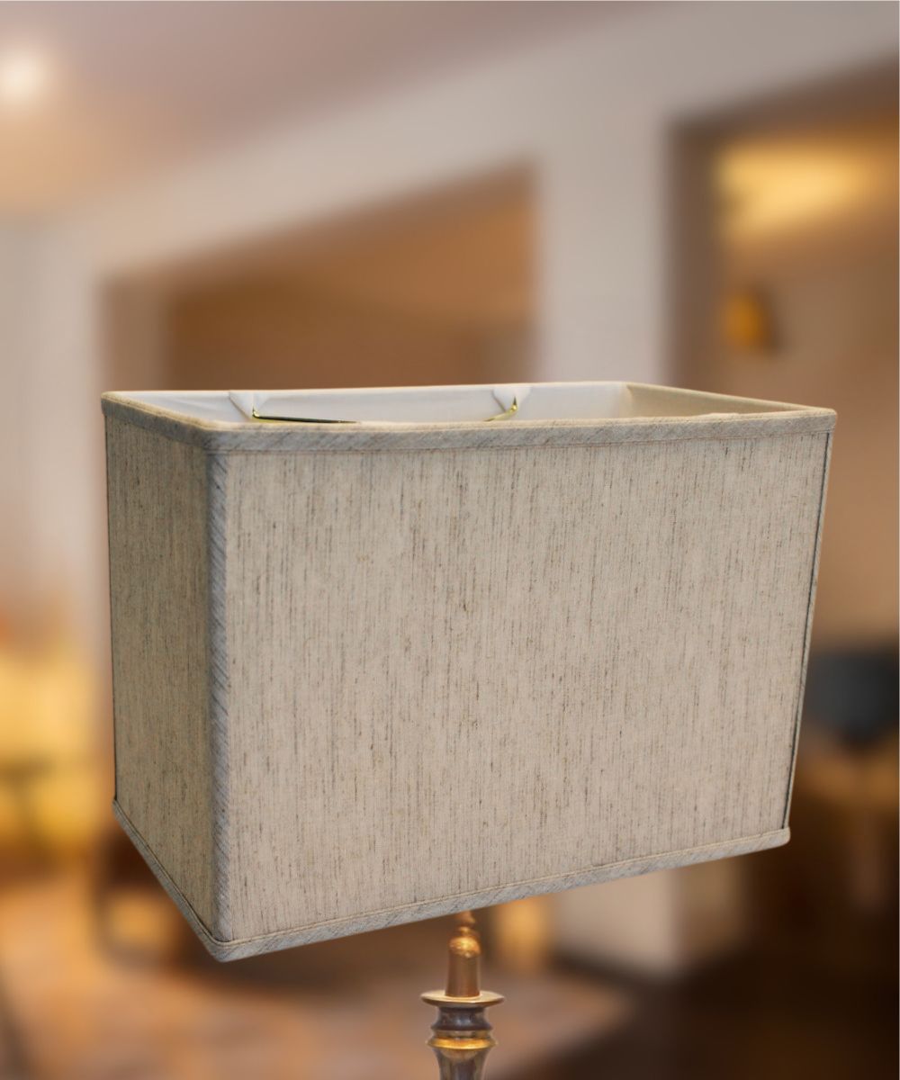Home Concept Rectangular Drum Lamp Shade Softback Textured Oatmeal - 7"W x 9" Slant Height, Spider Fitter