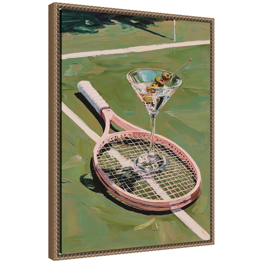 Tennis Martini by Honey Island Studio Framed Canvas Wall Art Print
