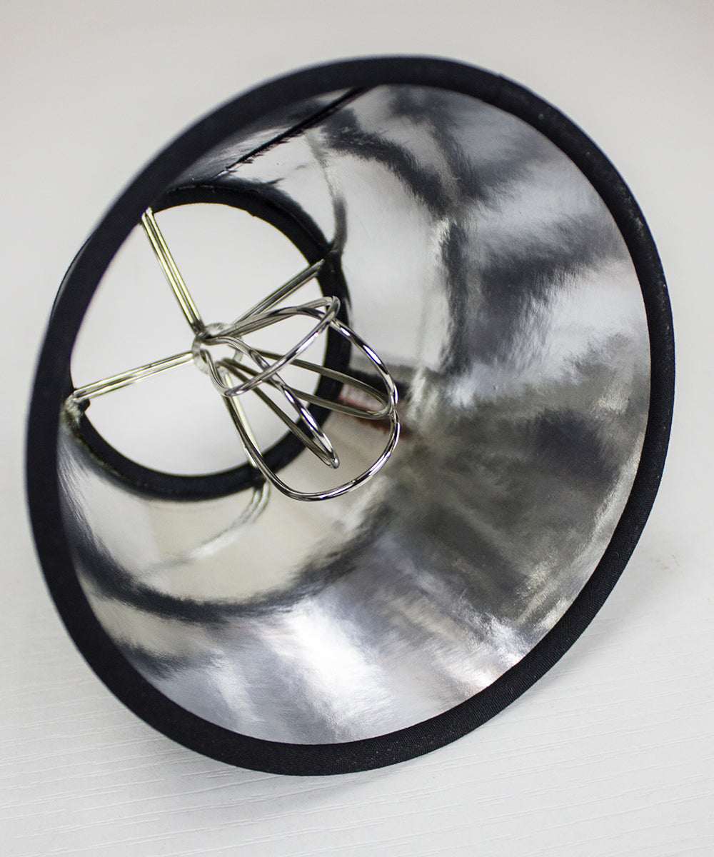 Home Concept Set of 6 Black Parchment Silver-Lined Chandelier Lamp Shade - 5"W x 4" Slant Height