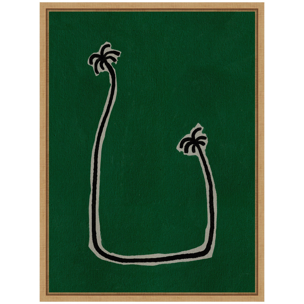 Sylvie Soul Bound Green Framed Canvas by Shatha Al Dafai