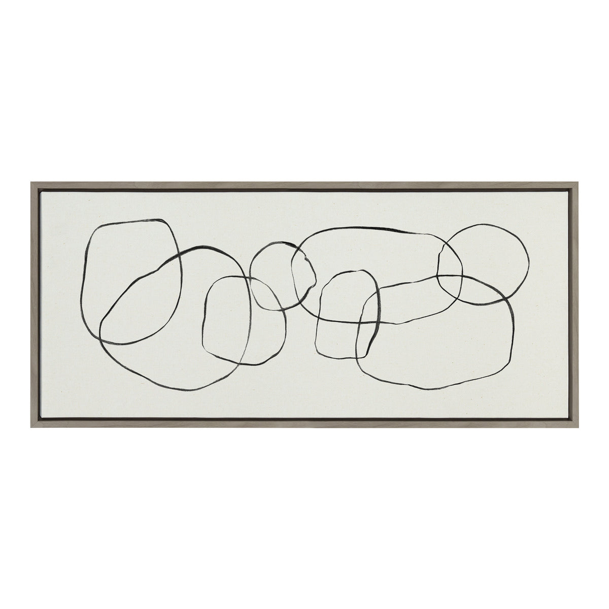 Sylvie Dancing Circles Framed Canvas by Teju Reval of SnazzyHues